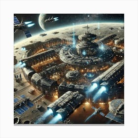 Orbital Logistics Stations Canvas Print