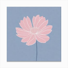 A White And Pink Flower In Minimalist Style Square Composition 370 Canvas Print