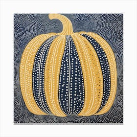 Yayoi Kusama Inspired Pumpkin Blue 2 Canvas Print
