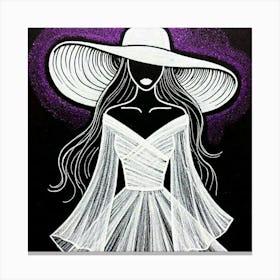 Woman In A White Dress Canvas Print