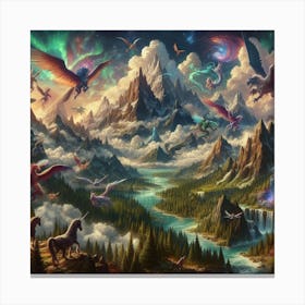 Mountainous Fantasy Landscape 2 Canvas Print