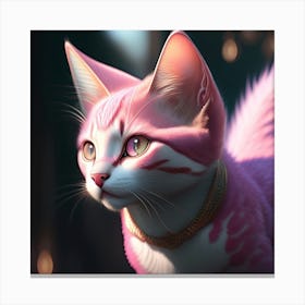 Pink Cat 7 Canvas Print