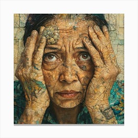 Old Woman With Map Canvas Print