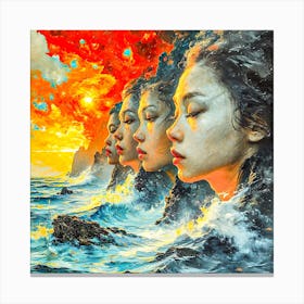 Cliff wall of faces Canvas Print