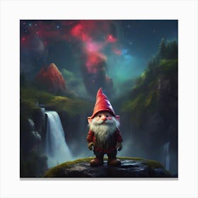 Gnome in a mushroom hat 1 Canvas Print