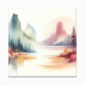 Watercolor Landscape Painting 16 Canvas Print