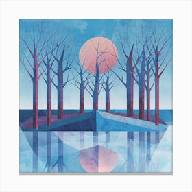 Moon And Trees Canvas Print