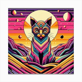 Ember Low Poly Cat Canvas Print