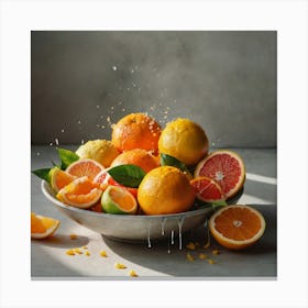 Oranges In A Bowl 2 Canvas Print