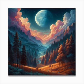 Moonlight In The Valley Canvas Print