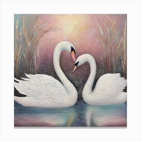 Pair of swans 4 Canvas Print