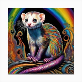 Rainbow Ferret Canvas Print