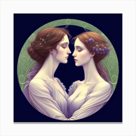 Two Women Kissing ai art Canvas Print