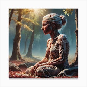 Woman In The Woods 3 Canvas Print