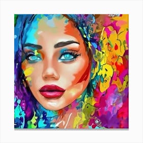 Colorful Girl Painting Canvas Print