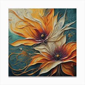 Two Orange Flowers Canvas Print