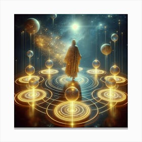 Man In A Circle Of Stars Canvas Print