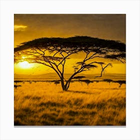 Sunset In The Savannah 1 Canvas Print