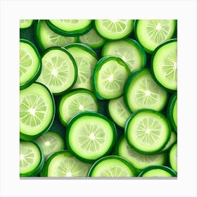 Cucumber Slices Seamless Pattern Canvas Print