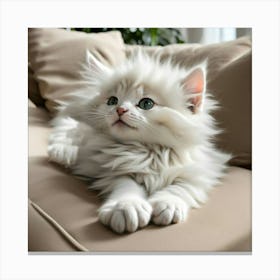 white kitty Canvas Print