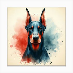 Watercolor Doberman Pinscher 3 Canvas Print