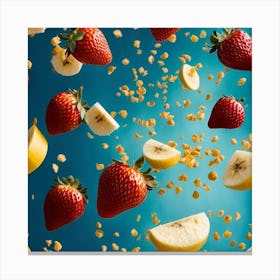 Fruit Flying In The Air Canvas Print