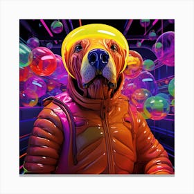 Dog In Space Splash Colors Canvas Print