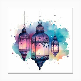 Watercolor Lanterns 3 Canvas Print