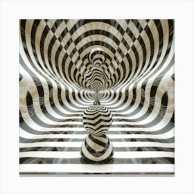 Black and white optical illusion 4 Canvas Print