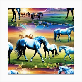 Horses In The Sky Canvas Print