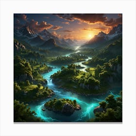 River In The Mountains 15 Canvas Print