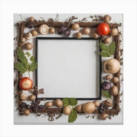 Frame With Vegetables Canvas Print