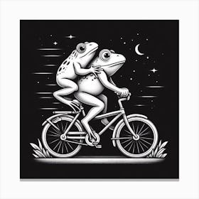 Frogs On A Bicycle 1 Canvas Print