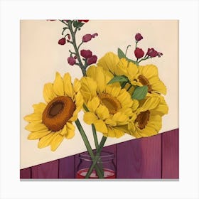 Sunflowers In A Vase 2 Canvas Print