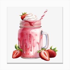 Strawberry Milkshake 29 Canvas Print