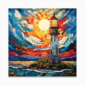 Maraclemente Stained Glass Lighthouse Vibrant Colors Beautiful 1 Canvas Print