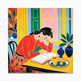 Woman Reading 5 Canvas Print