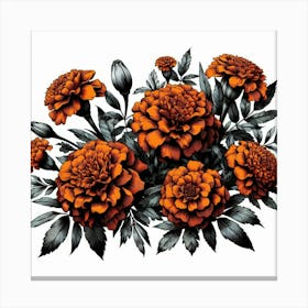 Orange marigold flower Canvas Print