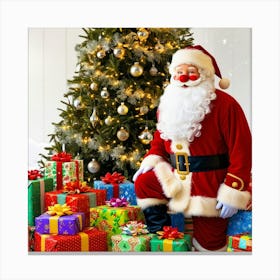 Santa Claus With Presents 3 Canvas Print