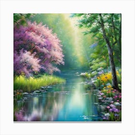 River In The Forest Canvas Print