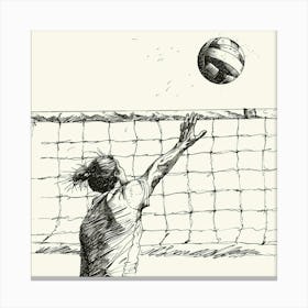 Volleyball Player Hitting The Ball Canvas Print