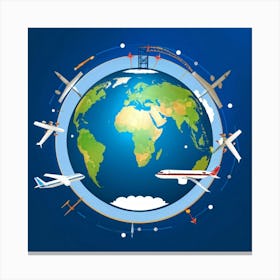 Graphic Vector Icon Showcasing A Sphere Reflecting A Travel Themed Geography Symbol Surrounded By S (6) Toile