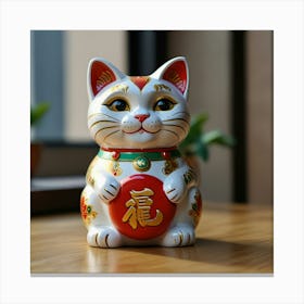 Default Lucky Cat Art 2 Canvas Print