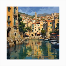 'Riverside' Town Canvas Print