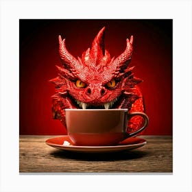 Firefly Angry, Red, Dragon, Glaring, Camera, Cup, Coffee, Fierce, Mythical, Creature, Intense, Fanta Canvas Print