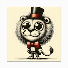 Lion In Top Hat 4 Canvas Print