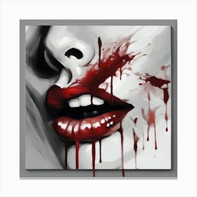 Bloody Lips Canvas Print