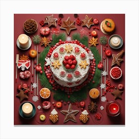 Christmas Cake Canvas Print