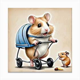 Hamster In A Stroller Canvas Print