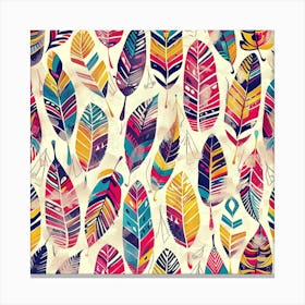 Colorful Feathers Canvas Print